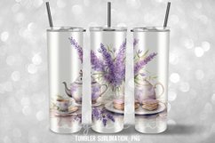 Afternoon Tea Shabby Chic Tumbler Wrap Sublimation Designs Product Image 3