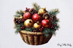 Christmas Baskets Clipart PNG Product Image 1