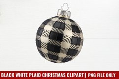 Black White Plaid Christmas clipart PNG Product Image 1
