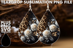 LUMINOUS TEARDROP EARRINGS Art PNG, Leopard Prints Product Image 1