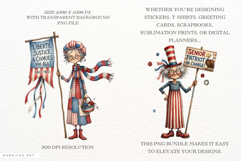 Whimsical Patriotic Grandma Clipart Product Image 2