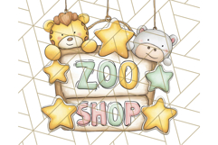 Tiny Zoo Friends Clipart, Cute Cartoon Zoo Animals PNG Product Image 3