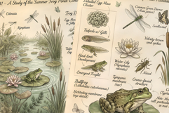 Summer Frog Pond Junk Journal Pages Product Image 4