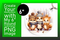 Winter's Merry Animals Circular Ornament Design Product Image 1