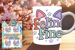 Floral 11oz Mug Wrap Png Template , Cat Quote Product Image 1