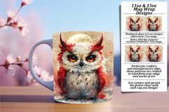Watercolor Owl Mug Wrap Sublimation Spring Product Image 1