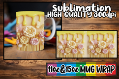 Beautiful sunsets sublimation mug wrap, 3D Flowers Product Image 1