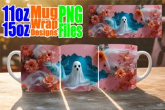 Spooky 3D Ghost Mug Wrap - Fall 11oz 15oz Product Image 1