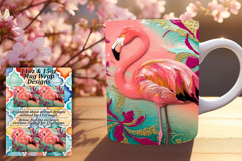 Bold 15oz Mug Wrap Png Design , Flamingo Product Image 1