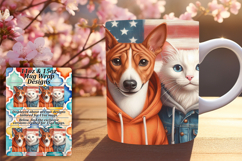 Warm 11oz Mug Wrap Png Artwork , Dog and cat Product Image 1