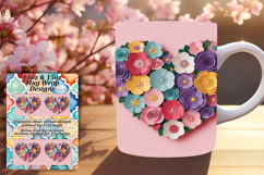 Radiant 11oz Mug Wrap Png Artwork , Flowers Heart Product Image 1