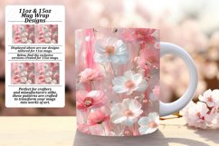 Spring Striped Flower Mug Wrap - Blossom Bliss Product Image 1