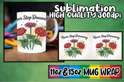Playful evenings 11oz 15oz sublimation wrap, Flowers Quote Product Image 1
