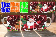 Breathtaking style sublimation 11oz 15oz mug wrap, Santa Product Image 1