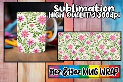 3D Embroidered Floral Mug Charm - 11oz &amp; 15oz Sublime Product Image 1