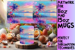 Tropical Paradise Mug Wrap: Palms &amp; Ocean 11oz/15oz Product Image 1