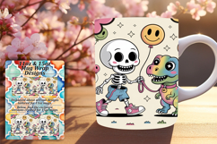 Chic 11oz Png Mug Wrap Template , Funny Skeleton Product Image 1