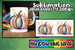 Joyful vibes 11oz 15oz sublimation wrap, Pumpkin Watercolor Product Image 1