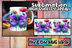 Bright love 11oz 15oz sublimation wrap, Butterfly Product Image 1