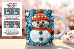 Happy 15oz Mug Wrap Png Template , Snowman Product Image 1