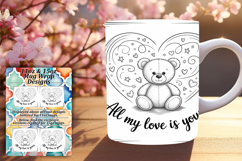 Stylish 11oz Mug Wrap Png Template , Valentines Day Product Image 1