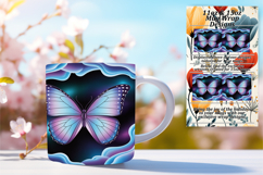 Graceful 11oz Mug Wrap Png Design , Butterfly Product Image 1