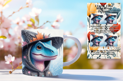 LUXE PNG Mug Wrap Design 15oz , Halloween Dino Product Image 1