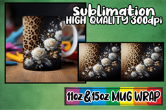 Heartfelt vibes 11oz 15oz sublimation wrap, Leopard Prints Product Image 1