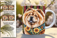 Creative 11oz Mug Wrap Png Template , Cute Dog Product Image 1