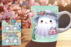Lovely 11oz Mug Wrap Png Template , Cute Ghost Product Image 1