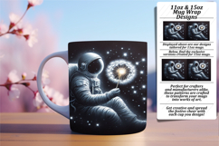 Vibrant 11oz Mug Wrap Png Design , Astronaut Product Image 1