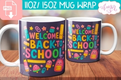Welcome back to school mug Wrap PNG sublimation, teacher png Product Image 1