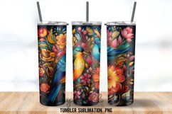 Elmfield Folk Birds Tumbler Wrap Sublimation Designs Product Image 3