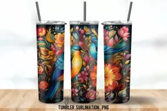 Elmfield Folk Birds Tumbler Wrap Sublimation Designs Product Image 3