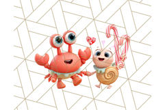 3D Under the Sea Christmas Clipart, Ocean Christmas PNG Product Image 3