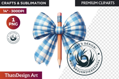 Pastel Coquette Pencil bow Clipart Girly School Supplies Product Image 1