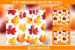 Autumn Flower Tumbler Wrap Designs, Sublimation Wrap Product Image 1