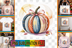 RADIANT PNG Sublimation Gifts, Pumpkin Watercolor Product Image 1