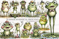 Summer Whimsical Frog PNG Clipart Product Image 1