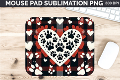 Watercolor Paws Mouse Pad Sublimation - Valentines PNG Desig Product Image 1