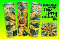 Sparkly Flower Pattern Tumbler Wrap PNG 20oz Product Image 1