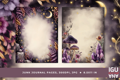 Mystical Night Forest Junk Journal Pages | Stationery pages Product Image 1