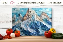 Mountains Cutting Board PNG, Paper Mosaic Cutting Board Product Image 1