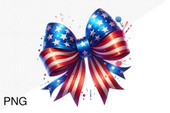 4th of July Big Bow Ribbon - Sublimation PNG Product Image 1