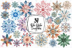 Boho Christmas Snowflakes Clipart Product Image 1