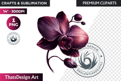 Moody Rose Gold &amp; Mauve Flowers PNG, Dark Romance Clipart Product Image 1