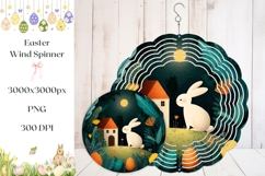 Cartoon Easter Bunny Wind Spinner, Easter Wind Spinner PNG Product Image 1