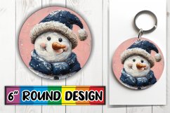 Snowman Winter Round Keychain Design Christmas Product Image 1