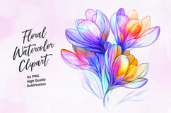 Watercolor floral clipart sublimation Product Image 1