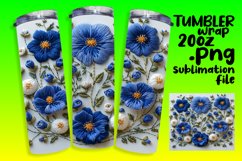 Embroidered Flower Spring Tumbler Wrap - Springtime Magic Product Image 1